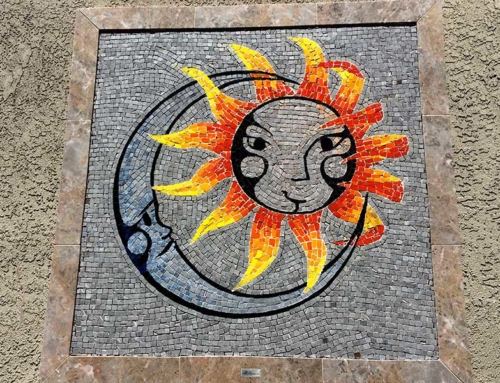 Custom Mosaic Sun Moon Design