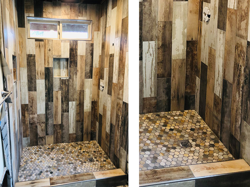 Bathroom Shower Tile Darkwood Design, Wood Look Tile Shower