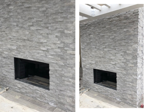 Stone Tile Fireplace Design