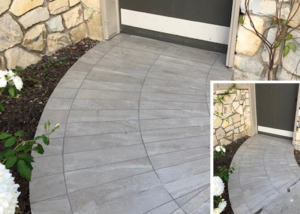 Custom stone walkway design by European Expression Tile co.